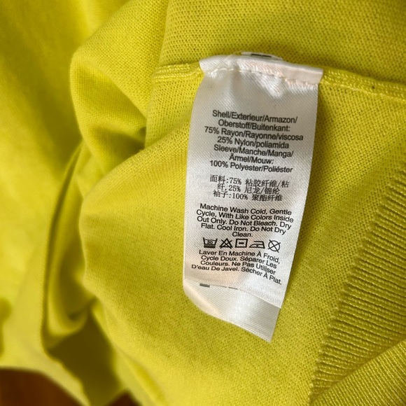 GORGEOUS Chartreuse and White Blouse from DKNY size S - Picture 4 of 5